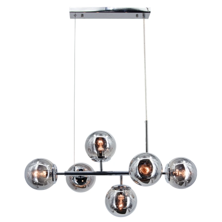 Lampa wisząca chromowana 6-punktowa szklana 3401/6A - Lampy Elem